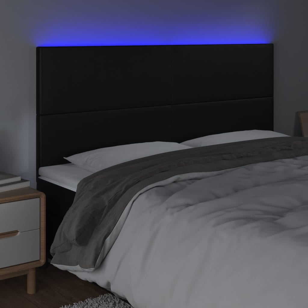 8720287288848_g_en_hd_1 vidaXL LED Headboard Black 160x5x118/128 cm Faux Leather - Image 3