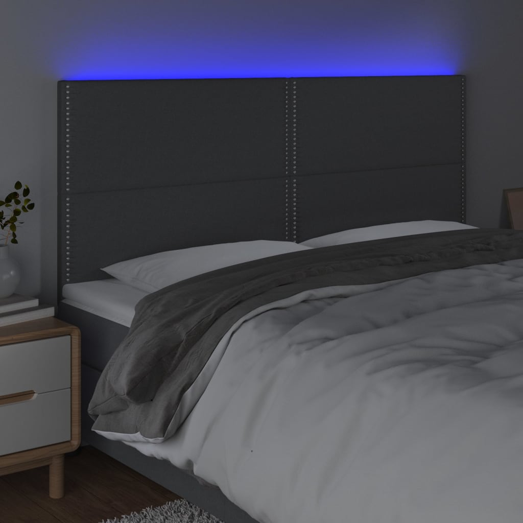 8720287289357_g_en_hd_1 vidaXL LED Headboard Dark Grey 160 cm Fabric - Image 3
