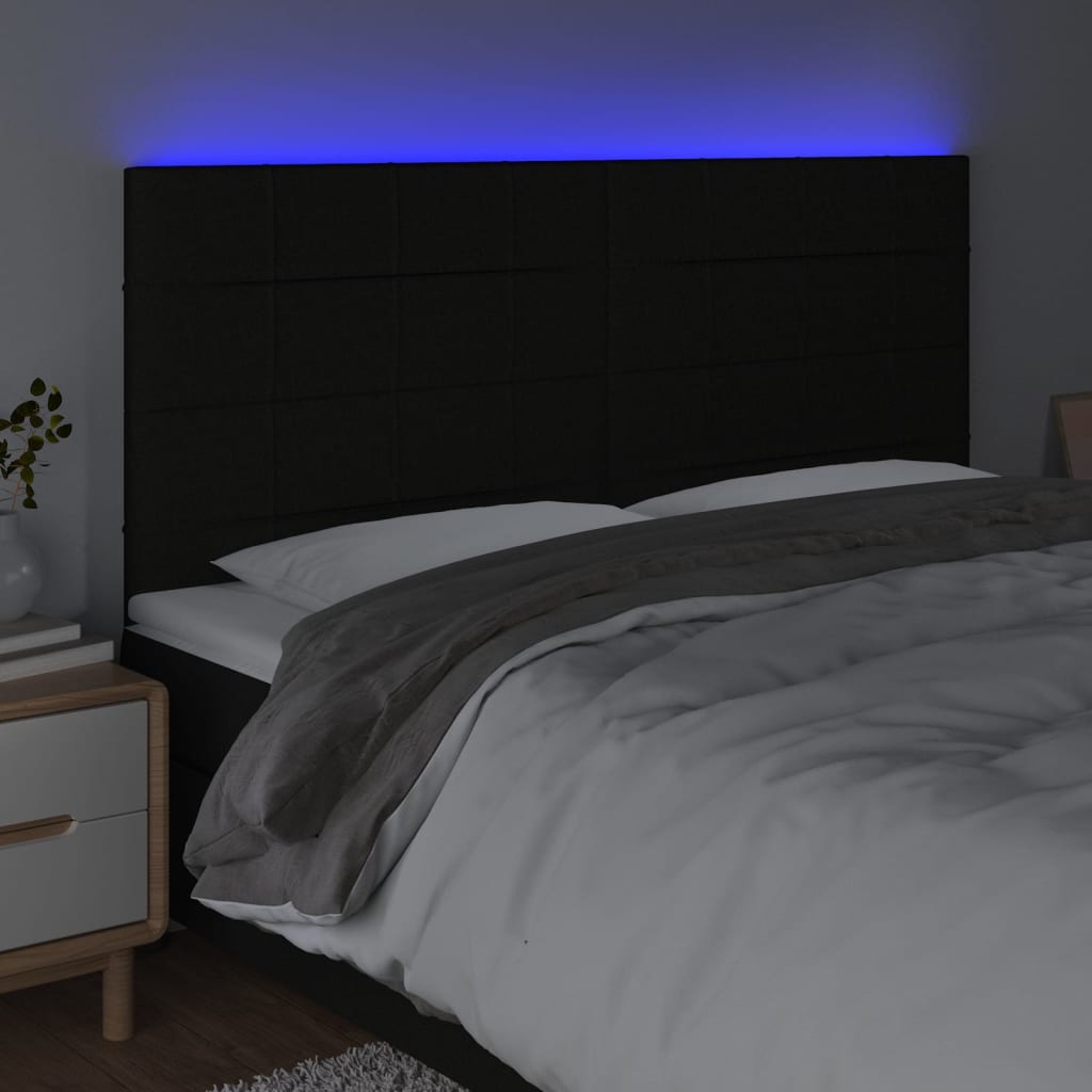 8720287290766_g_en_hd_1 vidaXL LED Headboard Black 160 cm Fabric - Image 3