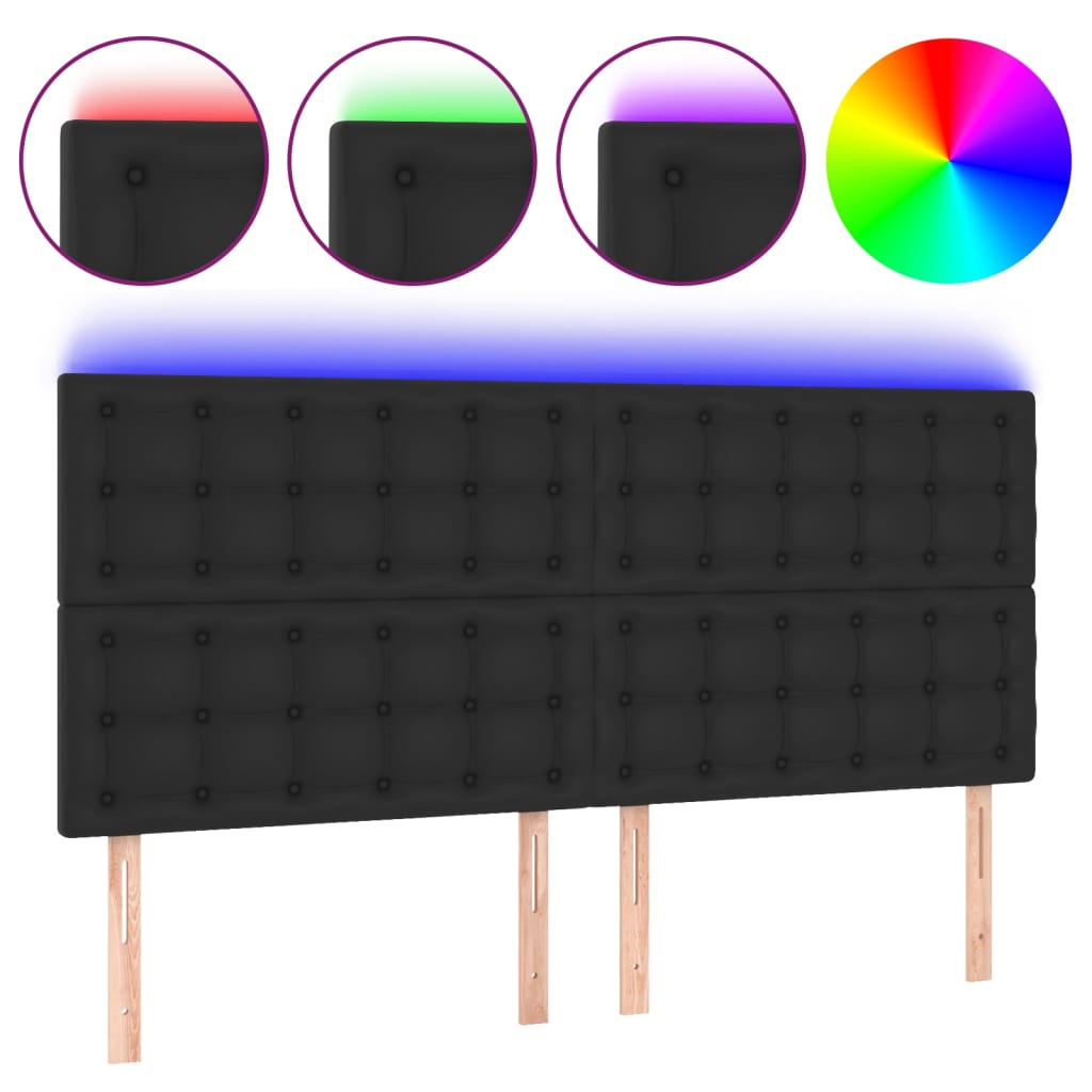 8720287291640_a_en_hd_1 vidaXL LED Headboard Black 160 cm Faux Leather - Image 2