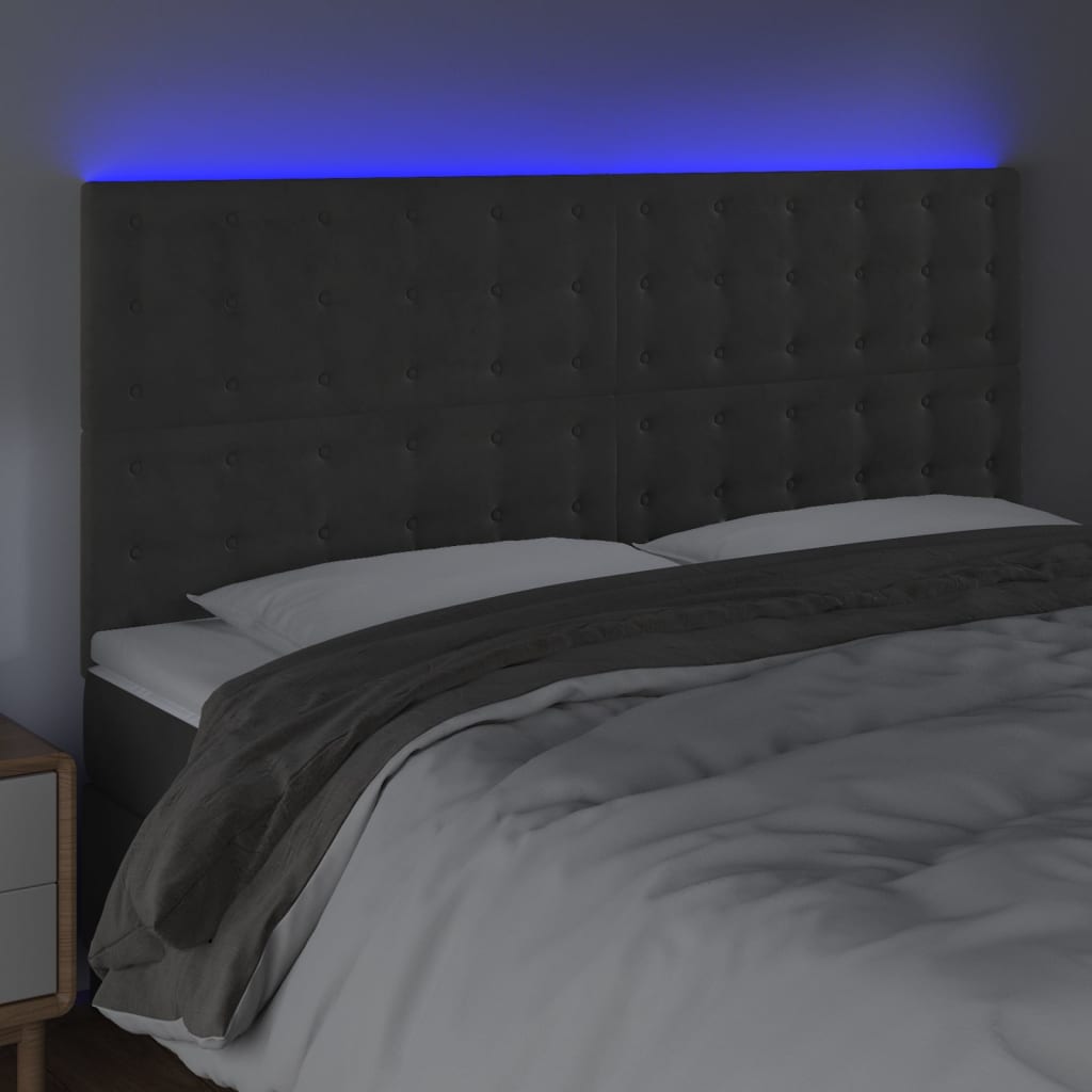 8720287295570_g_en_hd_1 vidaXL LED Headboard Dark Grey 160 cm Velvet - Image 3