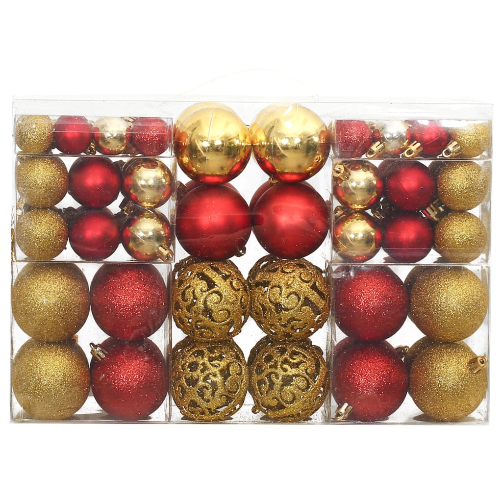 8720845408084_g_en_hd_1 vidaXL Christmas Baubles 100 pcs Gold and Wine Red 3 / 4 / 6 cm - Image 2