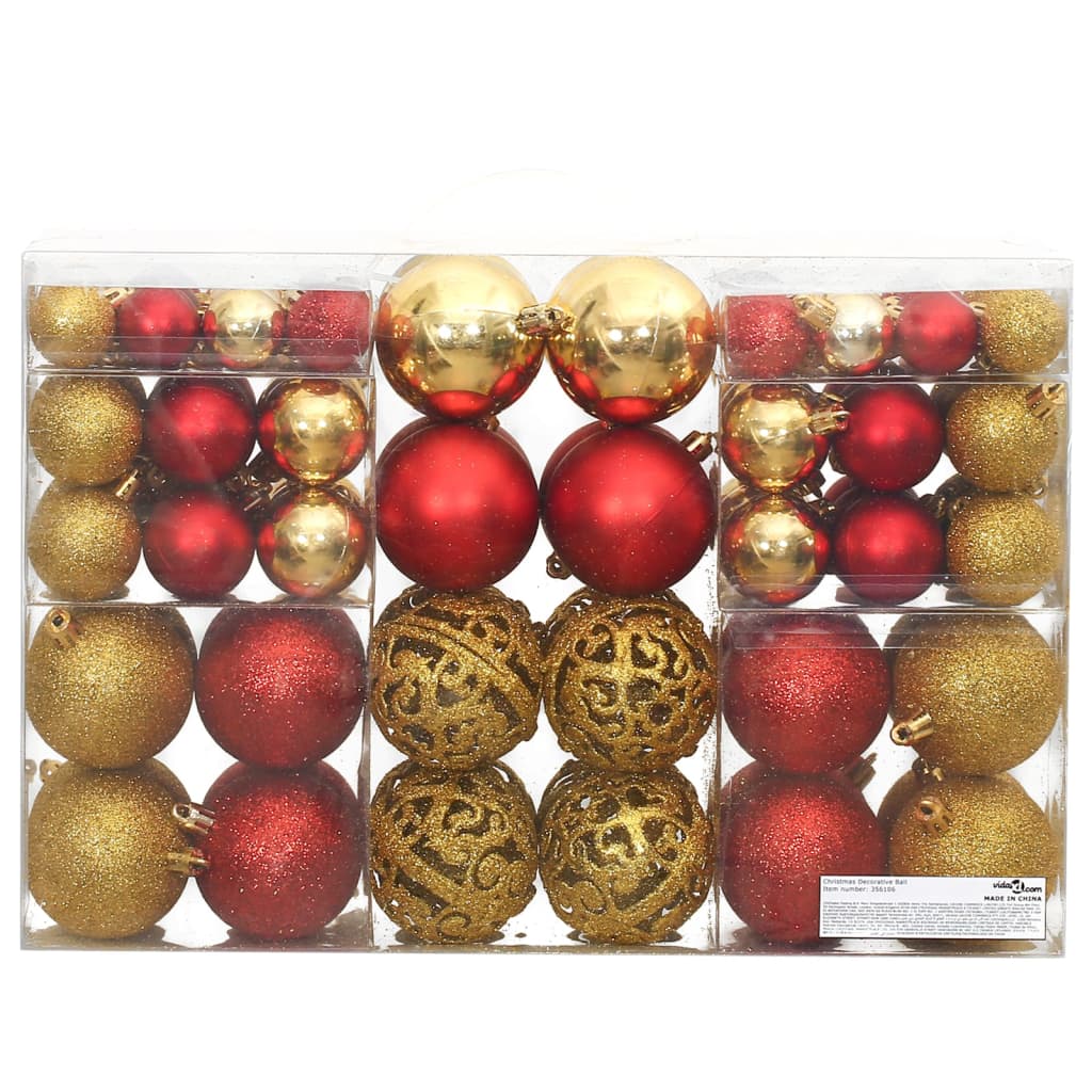8720845408084_g_en_hd_2 vidaXL Christmas Baubles 100 pcs Gold and Wine Red 3 / 4 / 6 cm - Image 3