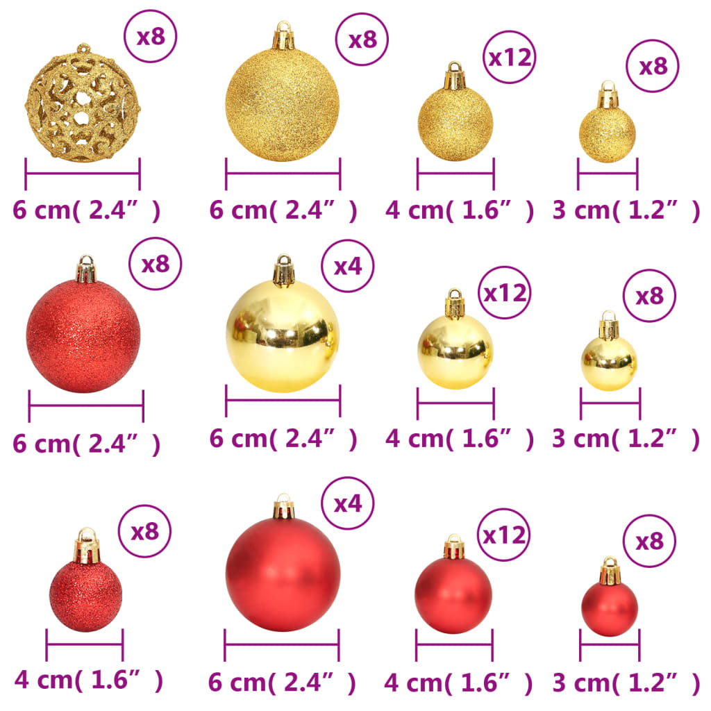 8720845408084_g_en_hd_8 vidaXL Christmas Baubles 100 pcs Gold and Wine Red 3 / 4 / 6 cm - Image 9