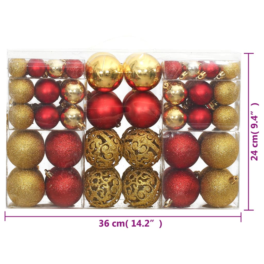 8720845408084_g_en_hd_9 vidaXL Christmas Baubles 100 pcs Gold and Wine Red 3 / 4 / 6 cm - Image 10