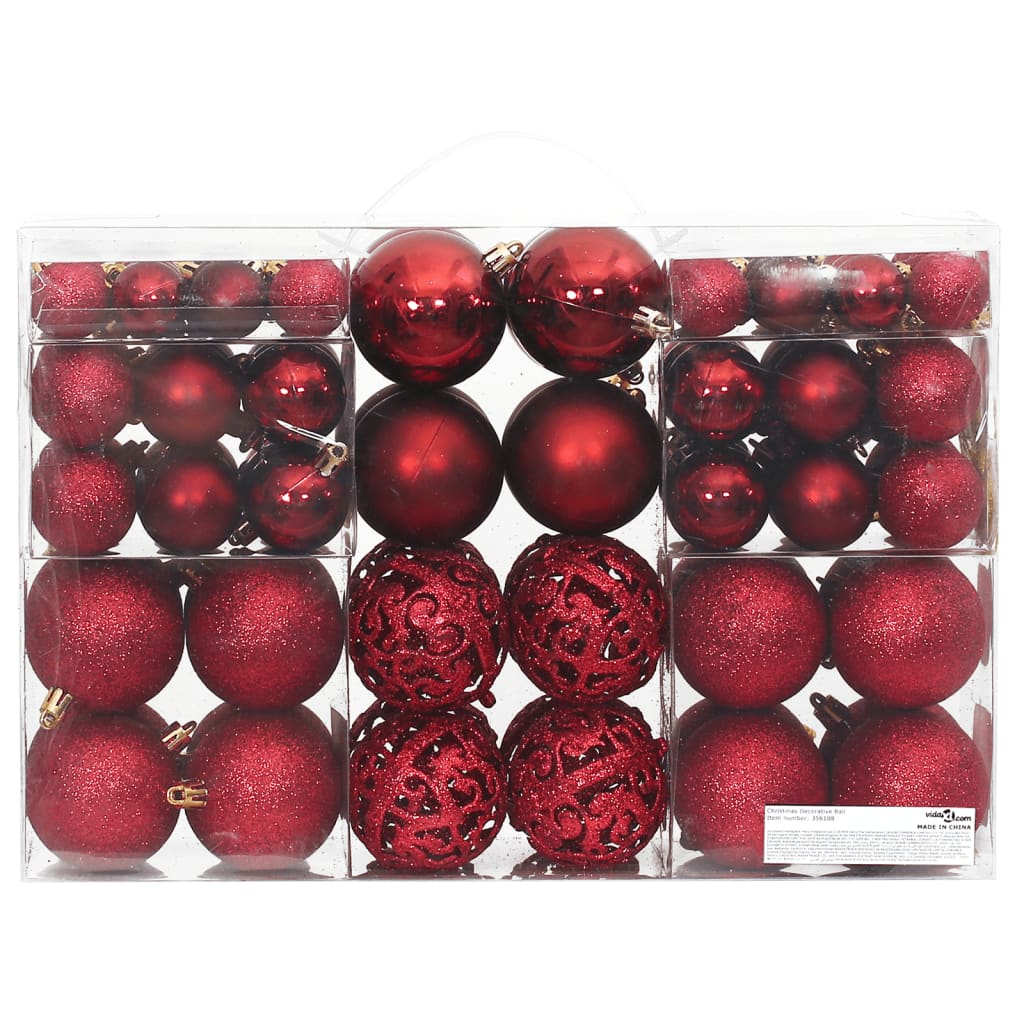 8720845408107_g_en_hd_2 vidaXL Christmas Baubles 100 pcs Wine Red 3 / 4 / 6 cm - Image 4