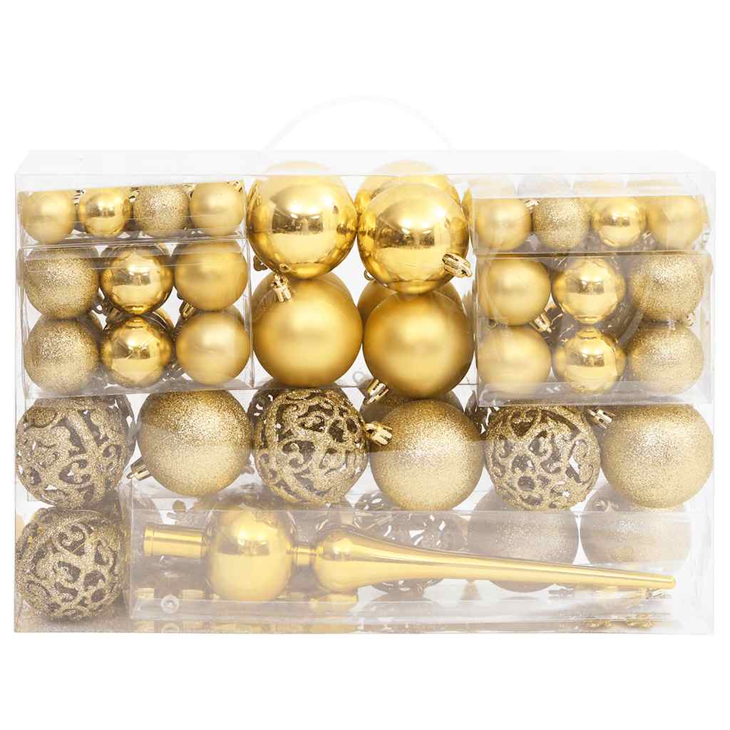 8720845408114_a_en_hd_1 vidaXL 111 Piece Christmas Bauble Set Gold Polystyrene - Image 2