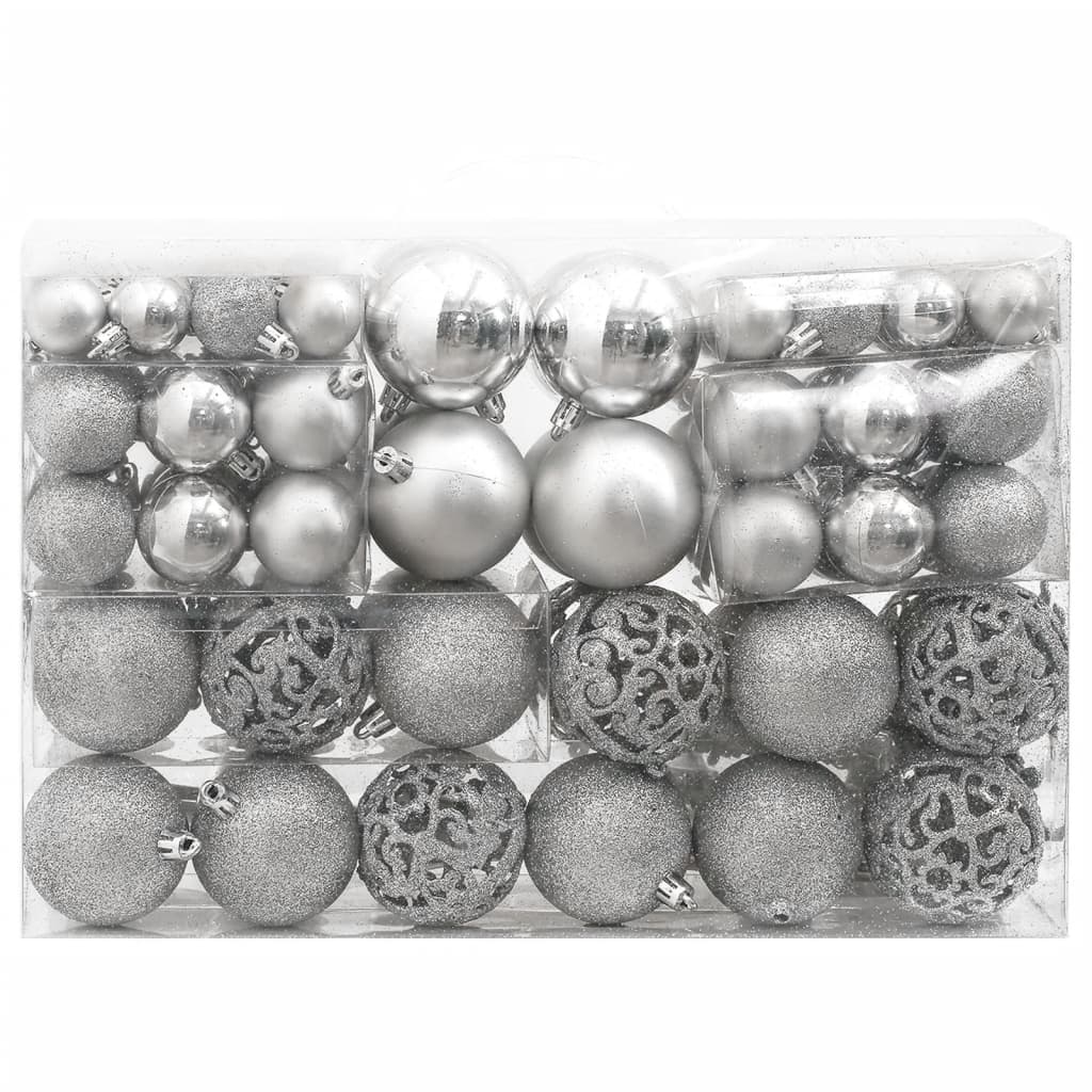 8720845408138_g_en_hd_1 vidaXL 111 Piece Christmas Bauble Set Silver Polystyrene - Image 3