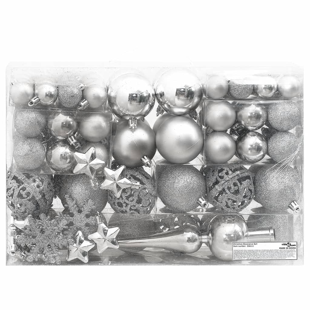 8720845408138_g_en_hd_2 vidaXL 111 Piece Christmas Bauble Set Silver Polystyrene - Image 4