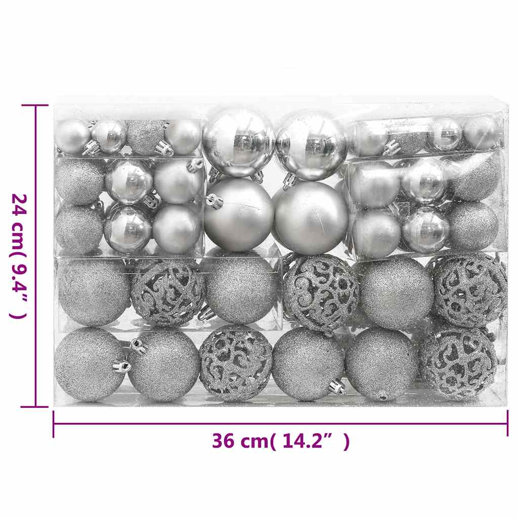 8720845408138_g_en_hd_9 vidaXL 111 Piece Christmas Bauble Set Silver Polystyrene - Image 11
