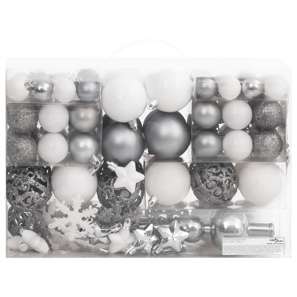 8720845408152_g_en_hd_2 vidaXL 111 Piece Christmas Bauble Set White and Grey Polystyrene - Image 4