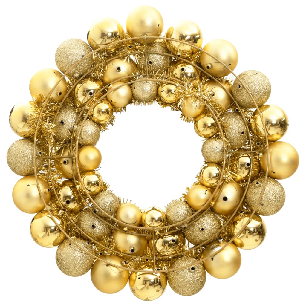 8720845408220_g_en_hd_1 vidaXL Christmas Wreath Gold 45 cm Polystyrene - Image 2