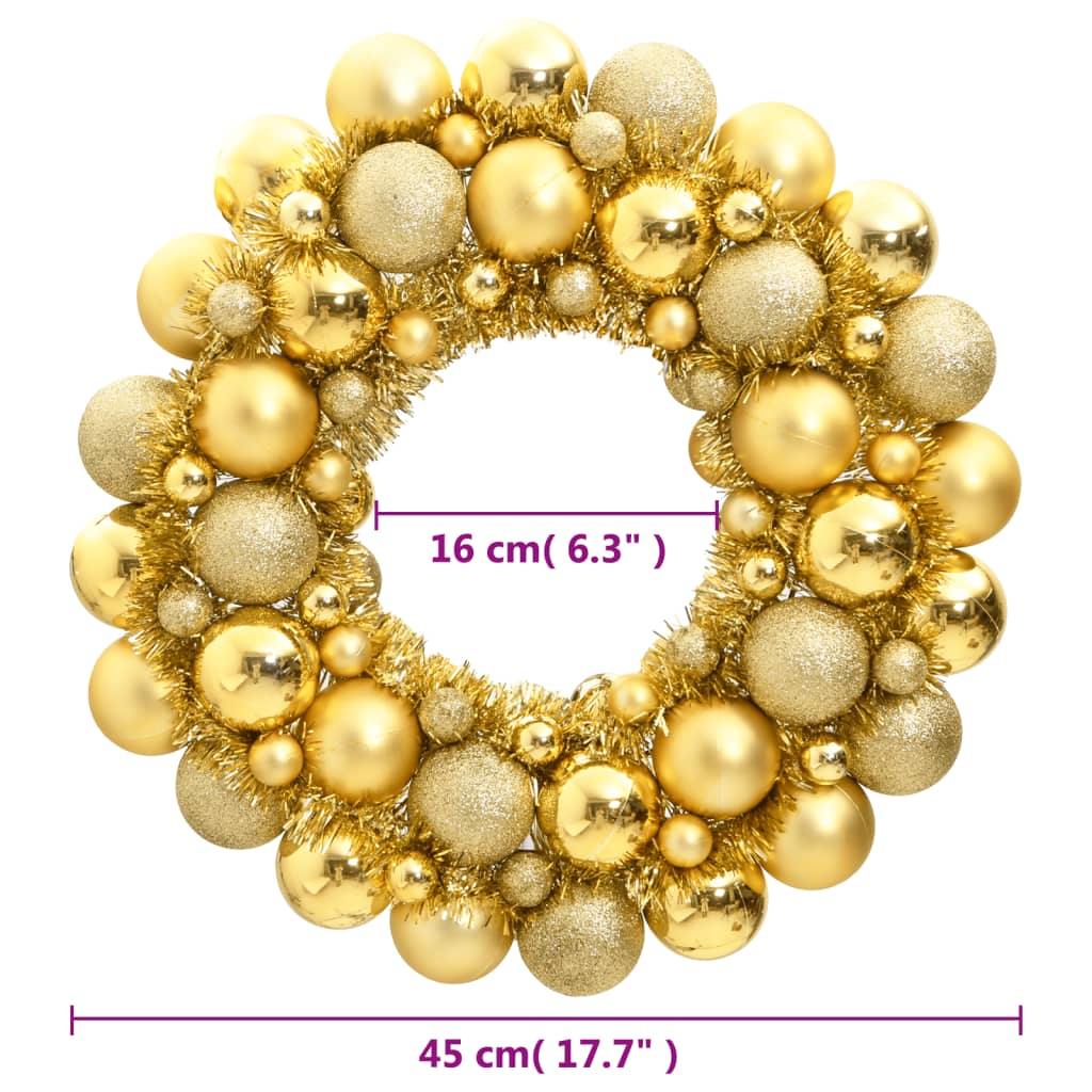 8720845408220_g_en_hd_3 vidaXL Christmas Wreath Gold 45 cm Polystyrene - Image 4
