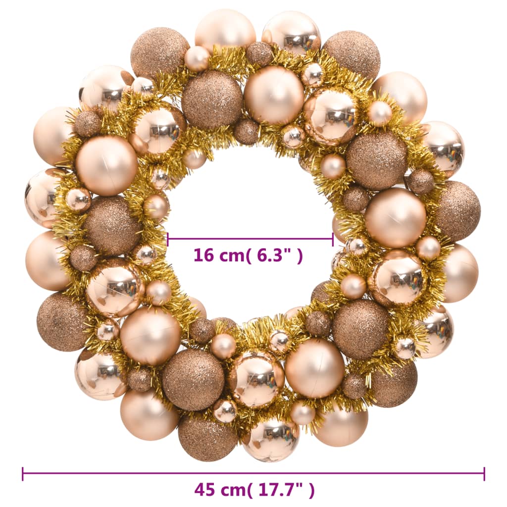 8720845408251_g_en_hd_3 vidaXL Christmas Wreath Rose Gold 45 cm Polystyrene - Image 4