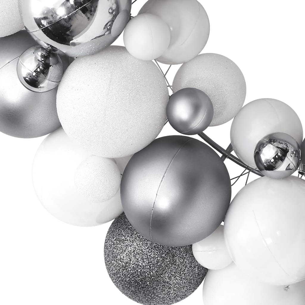 8720845408268_g_en_hd_2 vidaXL Christmas Wreath White and Grey 45 cm Polystyrene - Image 3