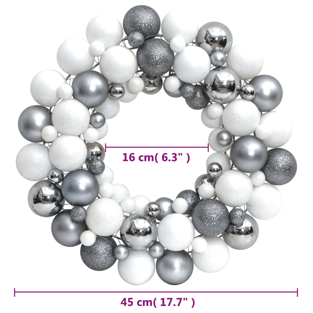 8720845408268_g_en_hd_3 vidaXL Christmas Wreath White and Grey 45 cm Polystyrene - Image 4