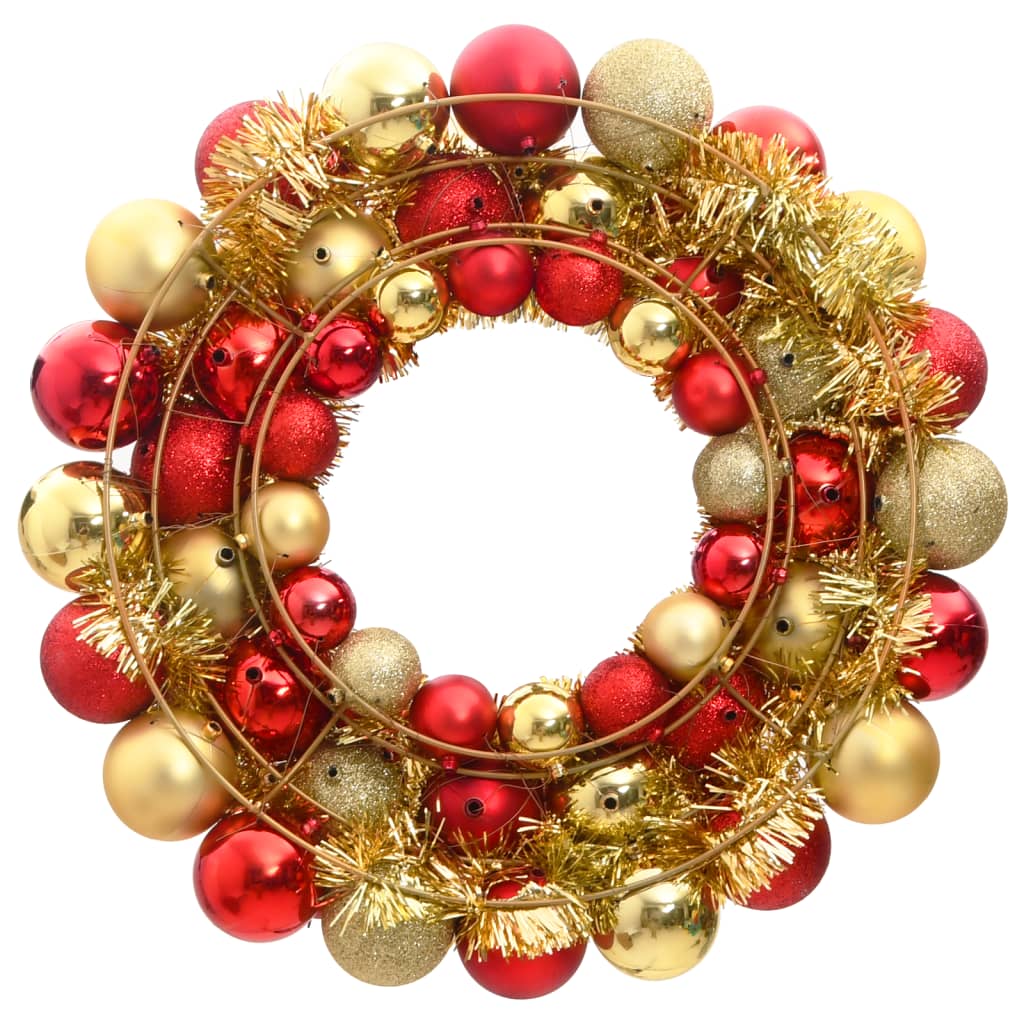 8720845408275_g_en_hd_1 vidaXL Christmas Wreath Red and Gold 45 cm Polystyrene - Image 2