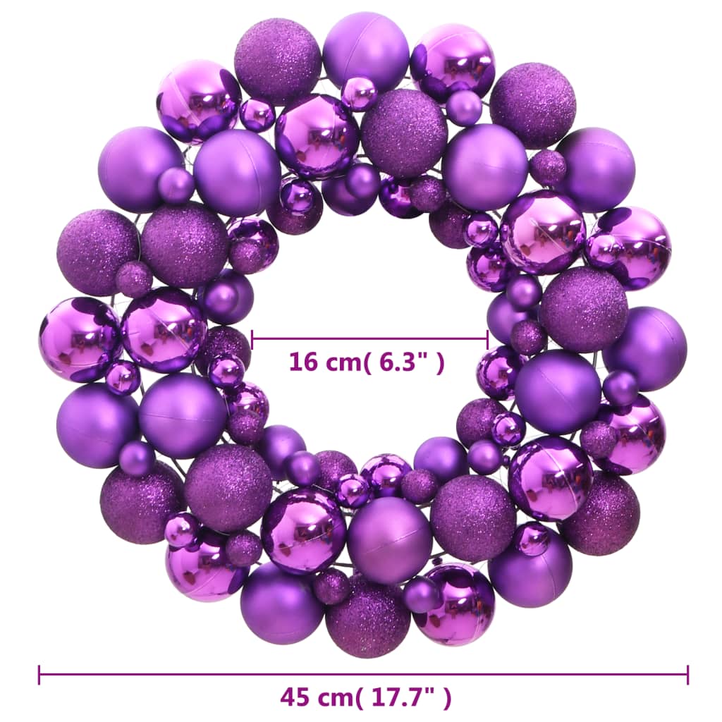 8720845408329_g_en_hd_3 vidaXL Christmas Wreath Purple 45 cm Polystyrene - Image 4