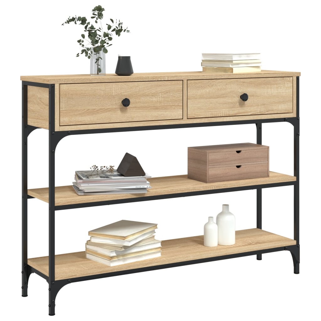 8720845421328_g_en_hd_1 vidaXL Console Table Sonoma Oak 100x25x75 cm Engineered Wood - Image 4