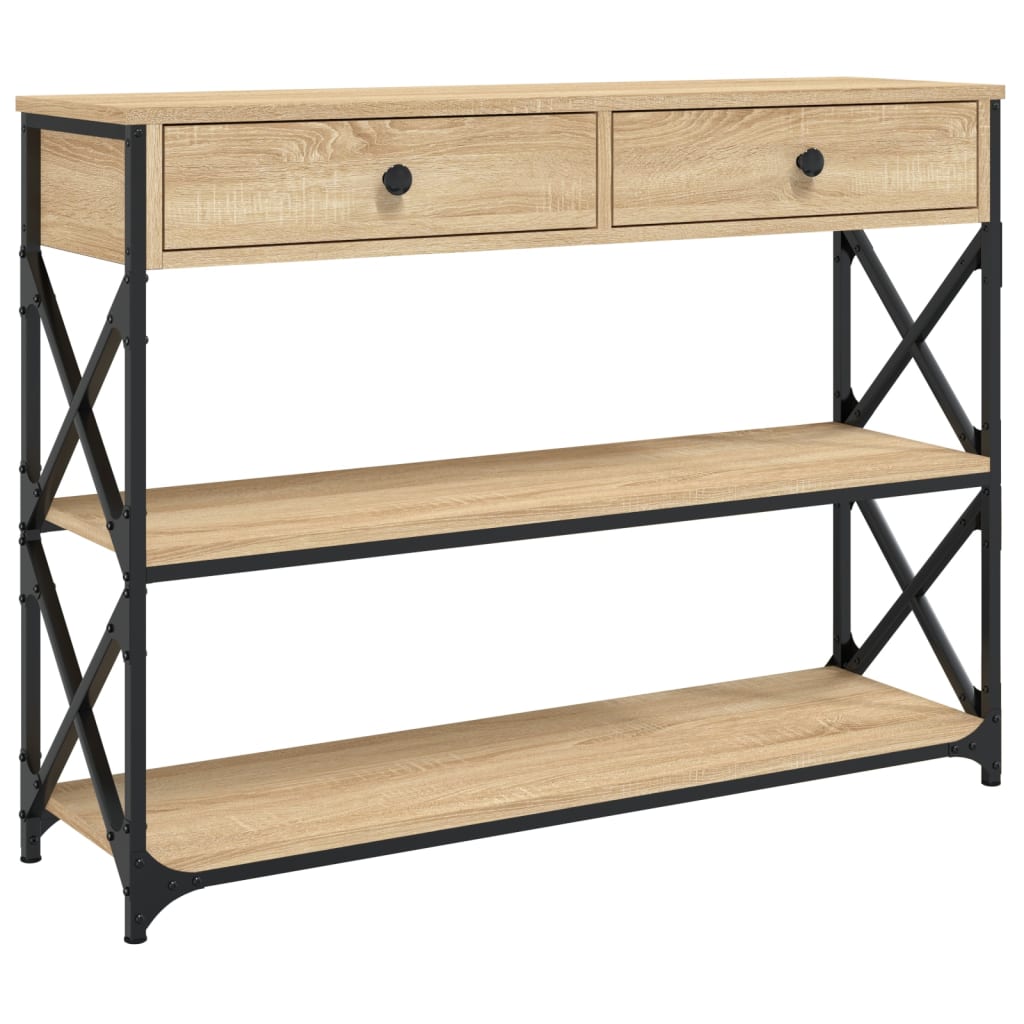 8720845421427_a_en_hd_1 vidaXL Console Table Sonoma Oak 100x28x75 cm Engineered Wood - Image 2