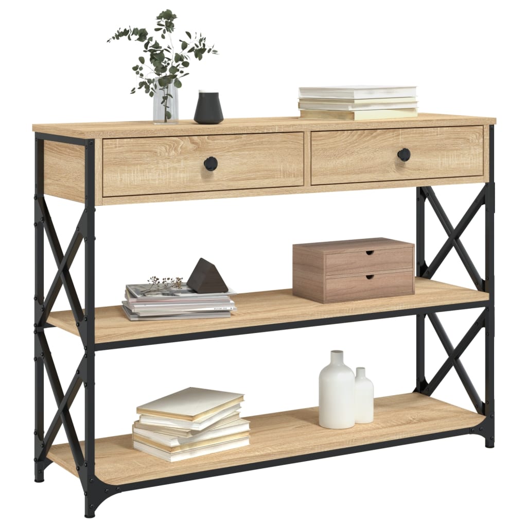 8720845421427_g_en_hd_1 vidaXL Console Table Sonoma Oak 100x28x75 cm Engineered Wood - Image 4