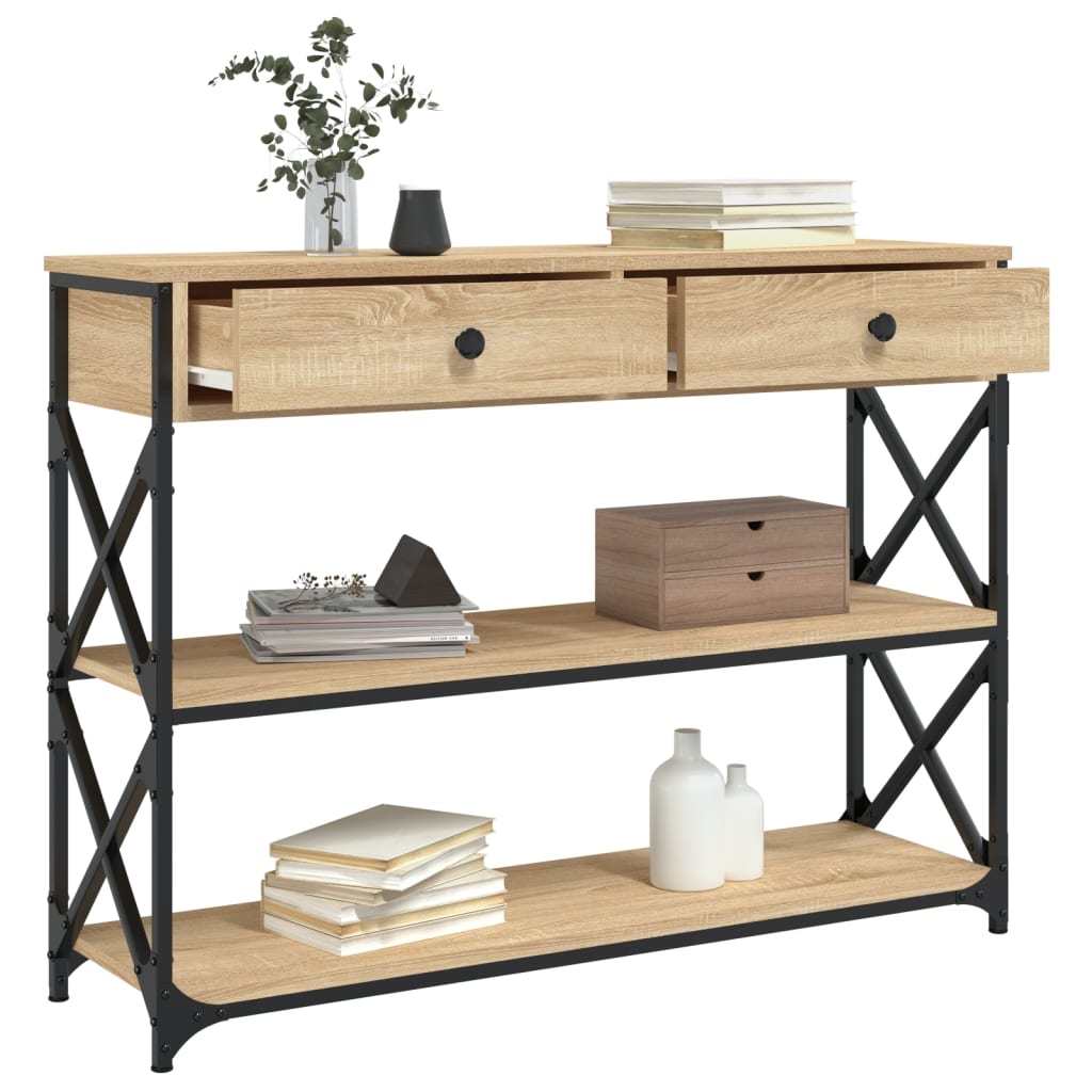 8720845421427_g_en_hd_2 vidaXL Console Table Sonoma Oak 100x28x75 cm Engineered Wood - Image 5
