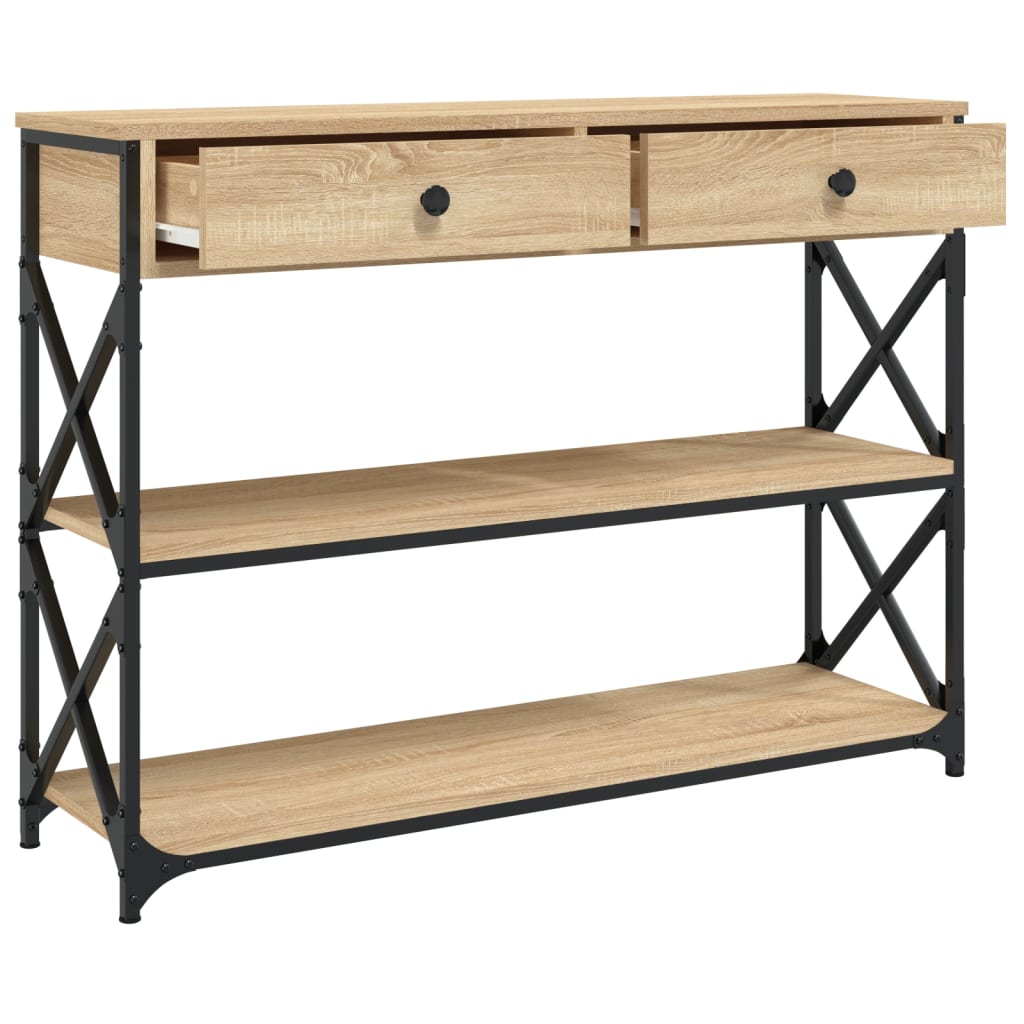 8720845421427_g_en_hd_3 vidaXL Console Table Sonoma Oak 100x28x75 cm Engineered Wood - Image 6