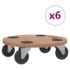 vidaXL Dolly Trolleys 6 pcs Round Engineered Wood - Image 2