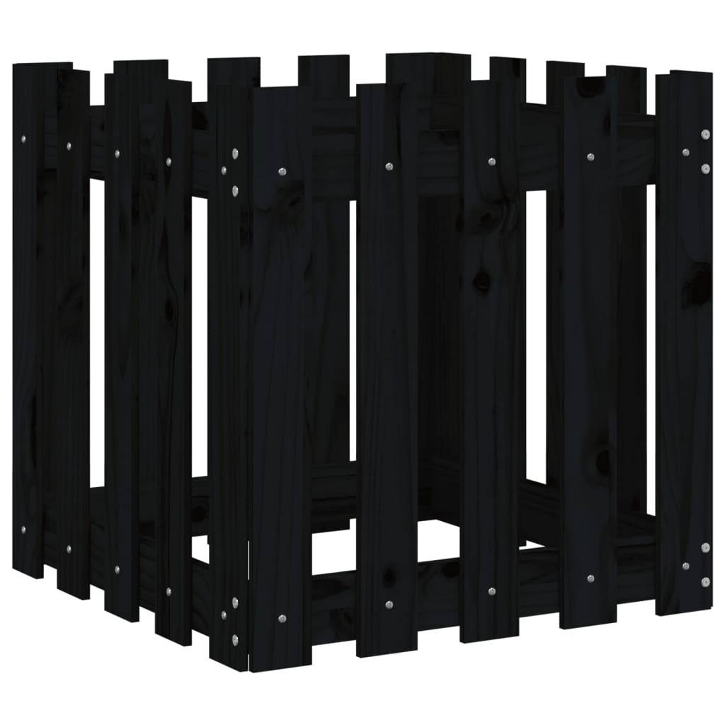 8720845434052_a_en_hd_1 vidaXL Garden Planter with Fence Design Black 50x50x50 cm Solid Wood Pine - Image 2