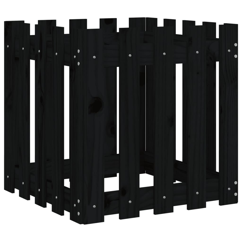 8720845434052_g_en_hd_2 vidaXL Garden Planter with Fence Design Black 50x50x50 cm Solid Wood Pine - Image 4