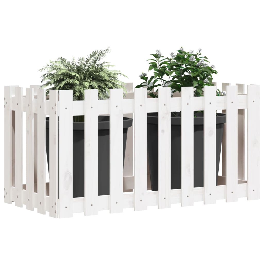 8720845434298_g_en_hd_1 vidaXL Garden Raised Bed with Fence Design White 100x50x50 cm Solid Wood Pine - Image 3