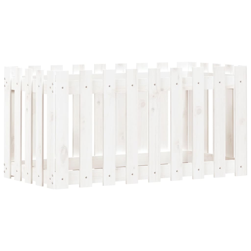 8720845434298_g_en_hd_2 vidaXL Garden Raised Bed with Fence Design White 100x50x50 cm Solid Wood Pine - Image 4