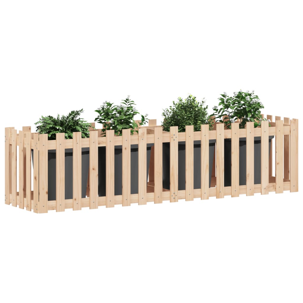 8720845434588_g_en_hd_1 vidaXL Garden Raised Bed with Fence Design 200x50x50 cm Solid Wood Pine - Image 3