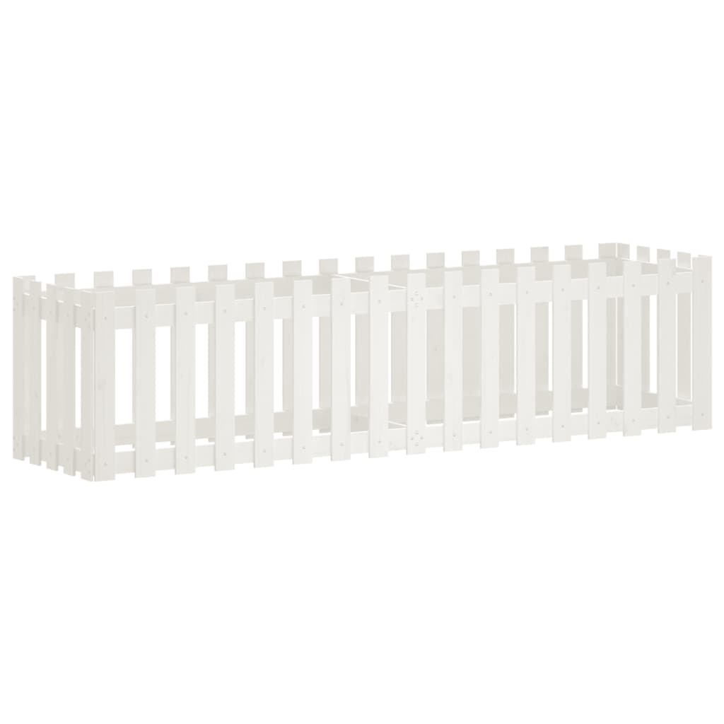 8720845434595_a_en_hd_1 vidaXL Garden Raised Bed with Fence Design White 200x50x50 cm Solid Wood Pine - Image 2