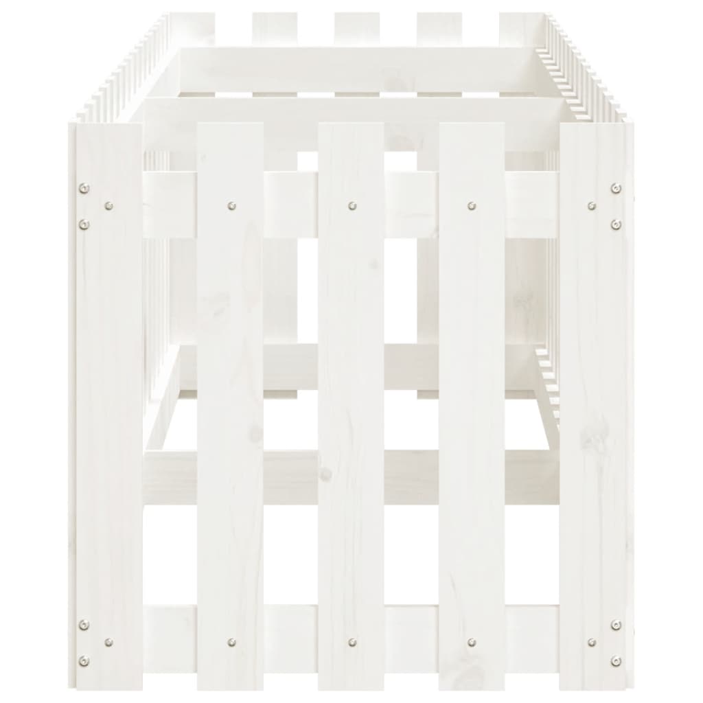 8720845434595_g_en_hd_4 vidaXL Garden Raised Bed with Fence Design White 200x50x50 cm Solid Wood Pine - Image 6