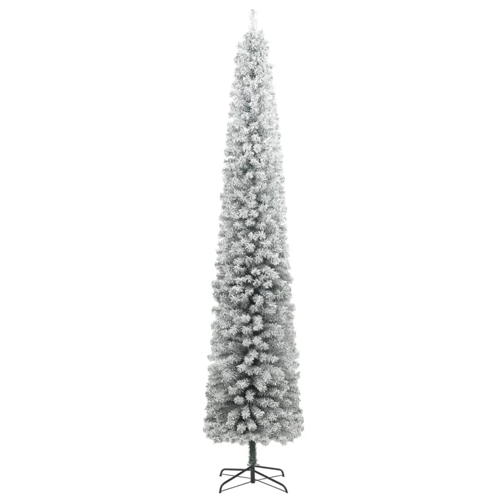 8720845443023_g_en_hd_1 vidaXL Slim Christmas Tree with Stand and Flocked Snow 270 cm PVC - Image 2