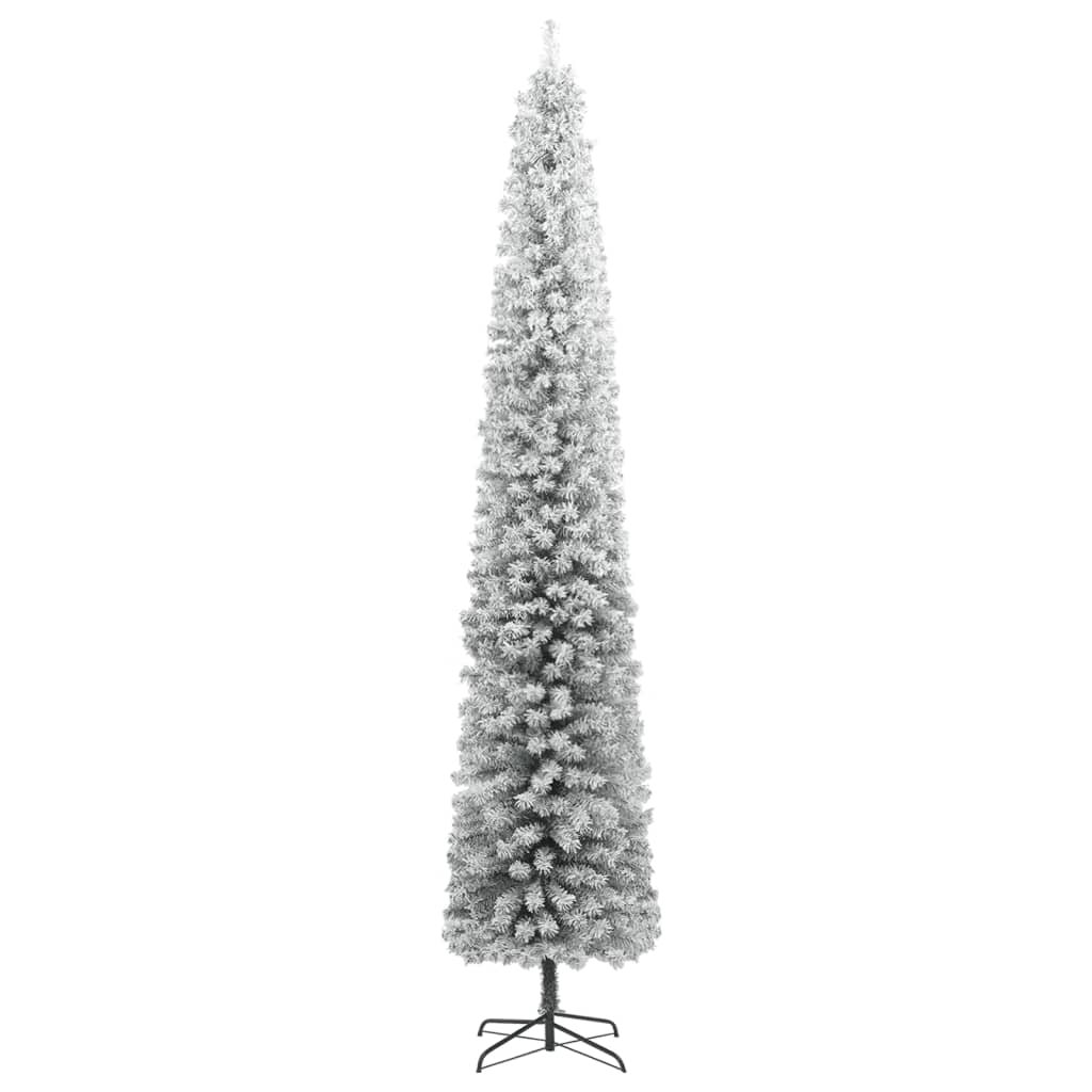 8720845443030_g_en_hd_1 vidaXL Slim Christmas Tree with Stand and Flocked Snow 300 cm PVC - Image 2