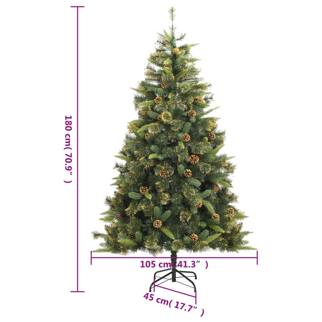 8720845443184_g_en_hd_8 vidaXL Artificial Hinged Christmas Tree with Cones 180 cm - Image 9