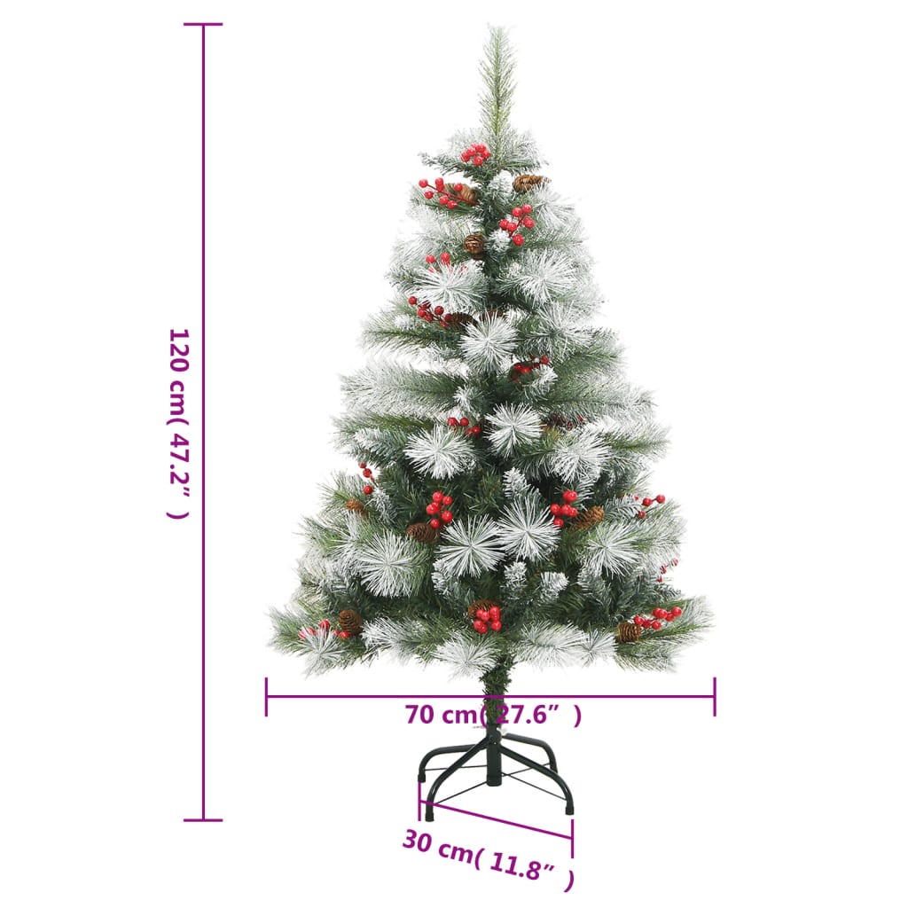 8720845443269_g_en_hd_8 vidaXL Artificial Hinged Christmas Tree with Cones and Berries 120 cm - Image 9