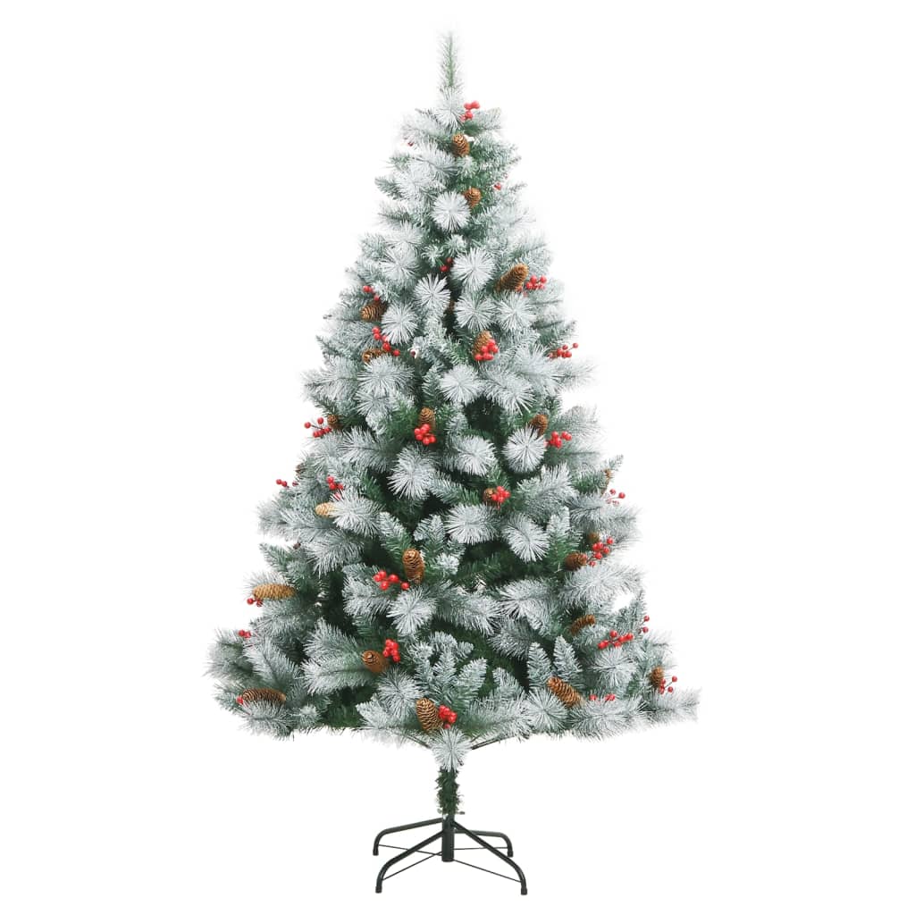 8720845443283_g_en_hd_1 vidaXL Artificial Hinged Christmas Tree with Cones and Berries 180 cm - Image 2
