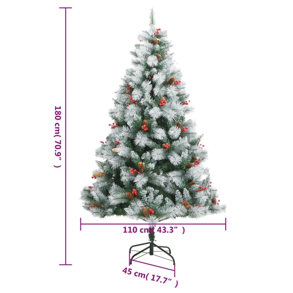 8720845443283_g_en_hd_8 vidaXL Artificial Hinged Christmas Tree with Cones and Berries 180 cm - Image 9