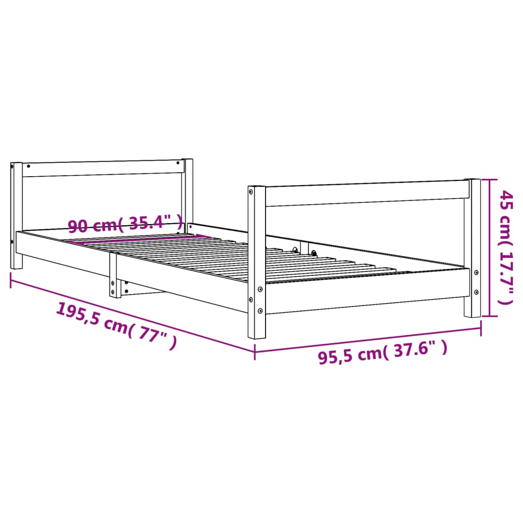 8720845444235_g_en_hd_7 vidaXL Kids Bed Frame 90x190 cm Solid Wood Pine - Image 9