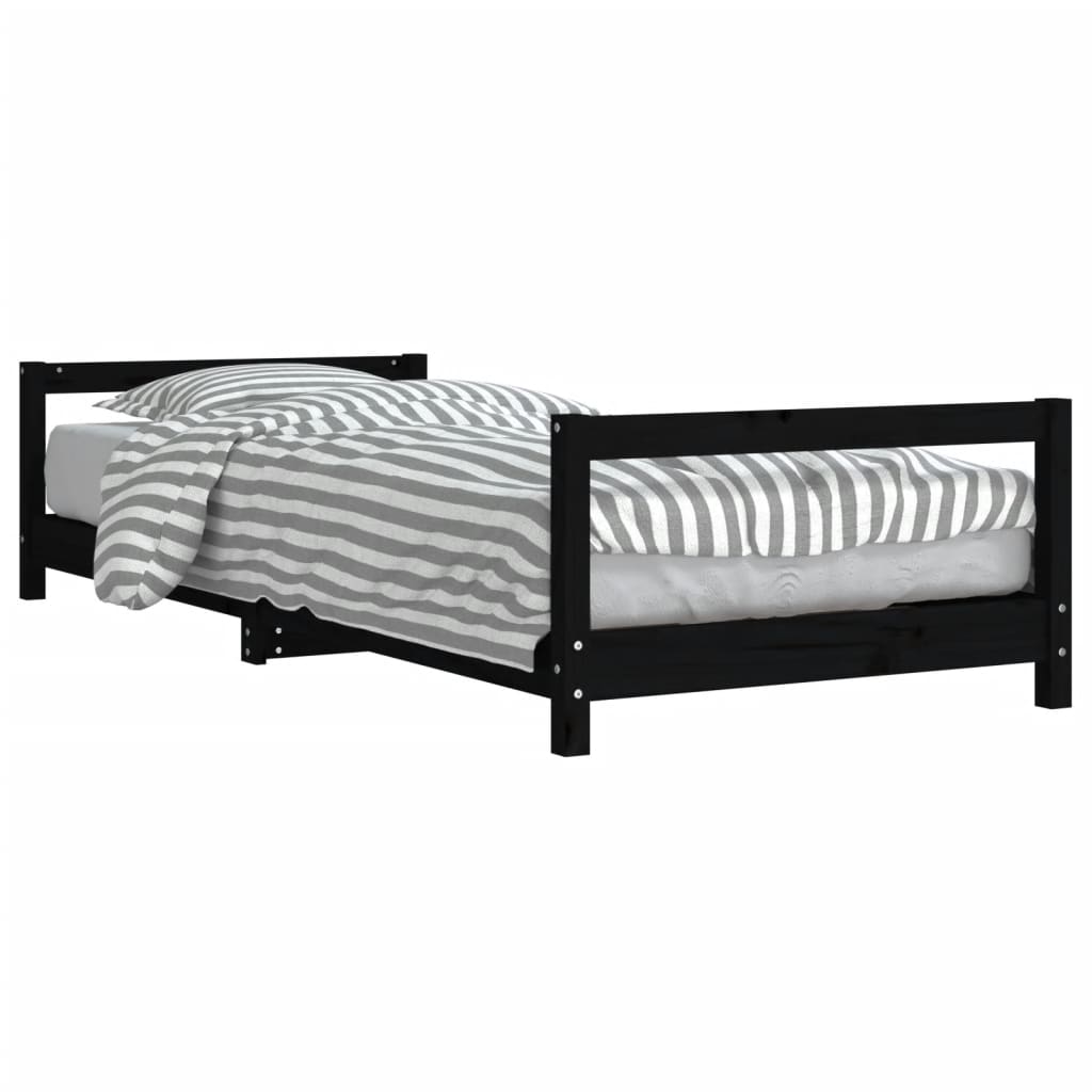 8720845444259_a_en_hd_1 vidaXL Kids Bed Frame Black 90x190 cm Solid Wood Pine - Image 2