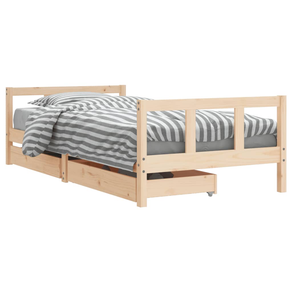 8720845444389_a_en_hd_1 vidaXL Kids Bed Frame with Drawers 90x190 cm Solid Wood Pine - Image 2