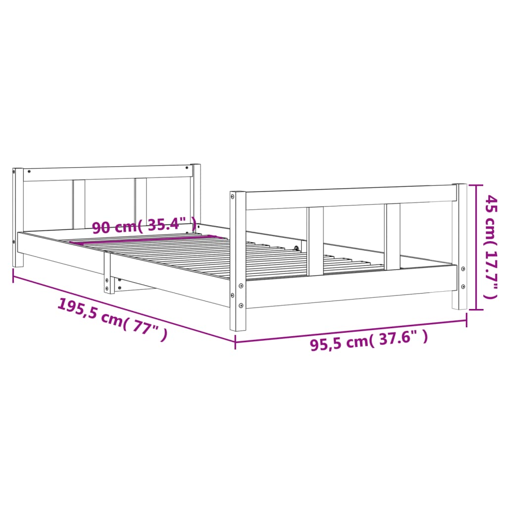 8720845444532_g_en_hd_7 vidaXL Kids Bed Frame 90x190 cm Solid Wood Pine - Image 9
