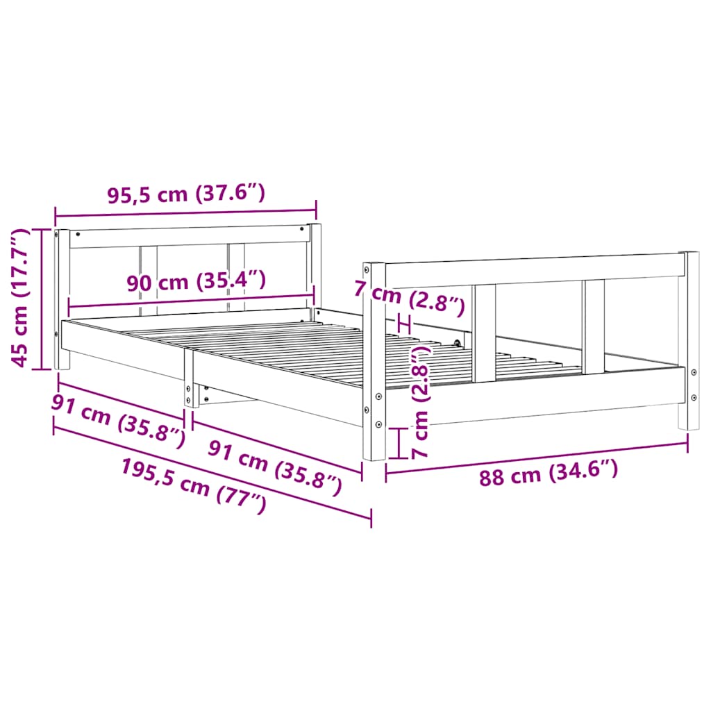 8720845444532_g_en_hd_8 vidaXL Kids Bed Frame 90x190 cm Solid Wood Pine - Image 10