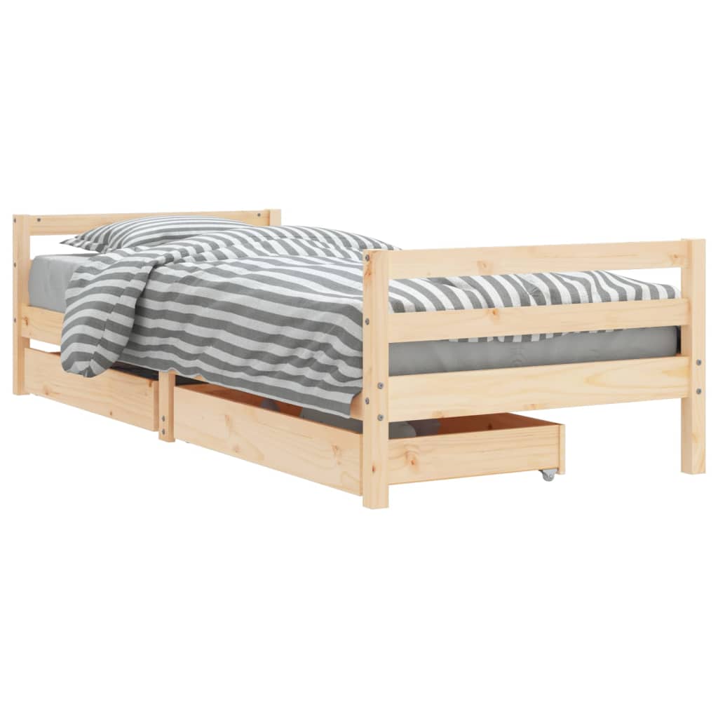 8720845444686_a_en_hd_1 vidaXL Kids Bed Frame with Drawers 90x190 cm Solid Wood Pine - Image 2