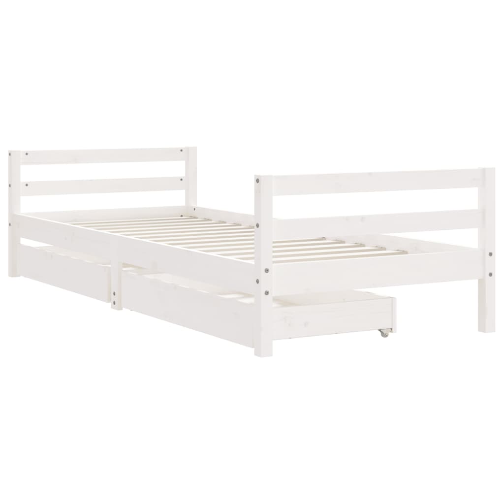 8720845444693_g_en_hd_1 vidaXL Kids Bed Frame with Drawers White 90x190 cm Solid Wood Pine - Image 3