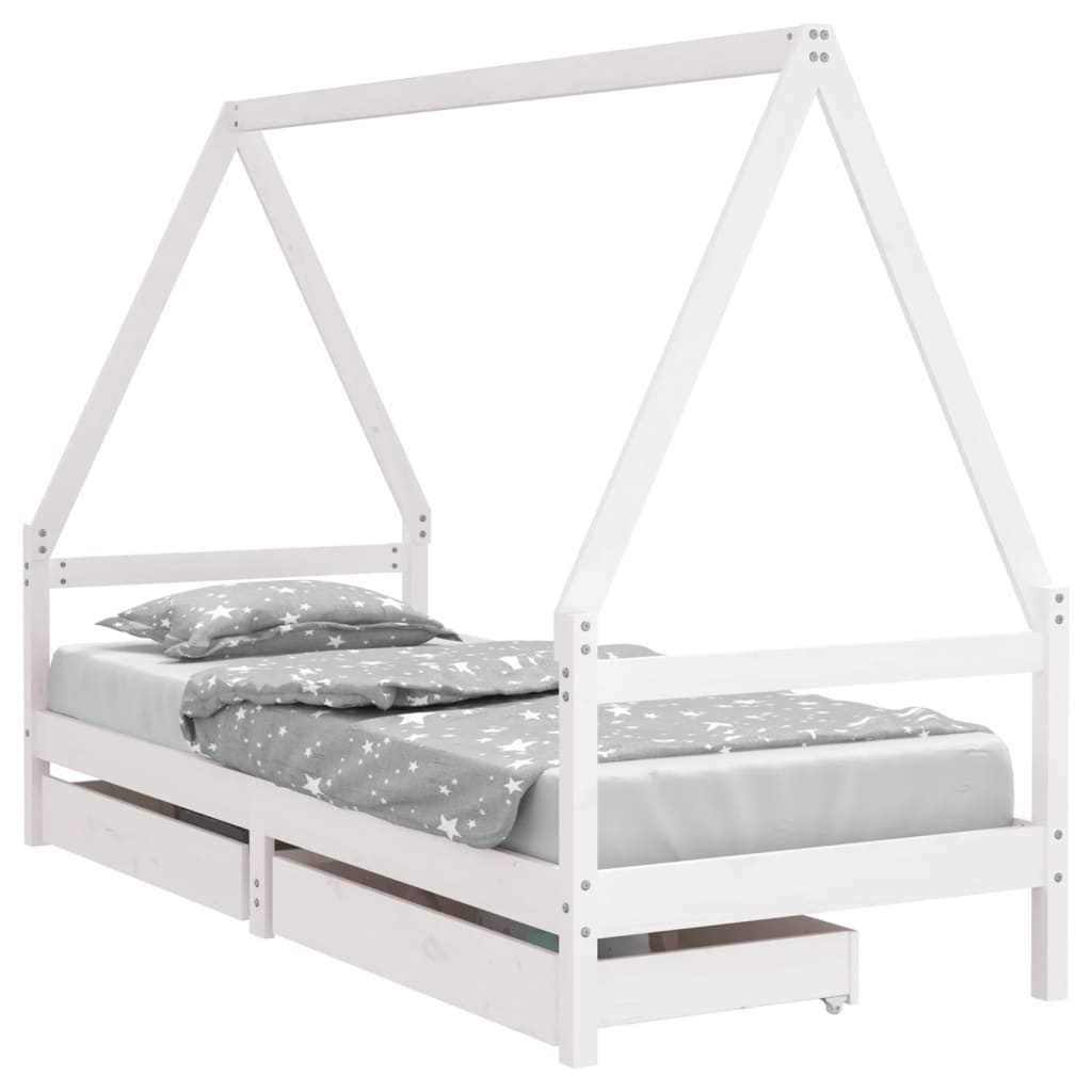 8720845444990_a_en_hd_1 vidaXL Kids Bed Frame with Drawers White 90x190 cm Solid Wood Pine - Image 2