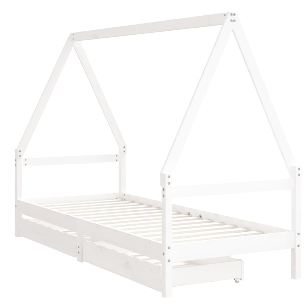8720845444990_g_en_hd_1 vidaXL Kids Bed Frame with Drawers White 90x190 cm Solid Wood Pine - Image 3